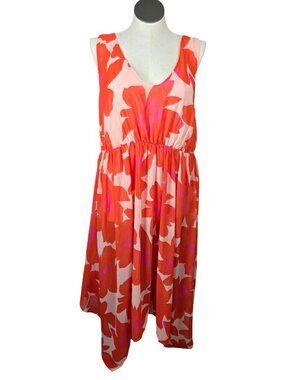 Lane Bryant Womens Red & Pink Floral Sleeveless Maxi Dress Size 22